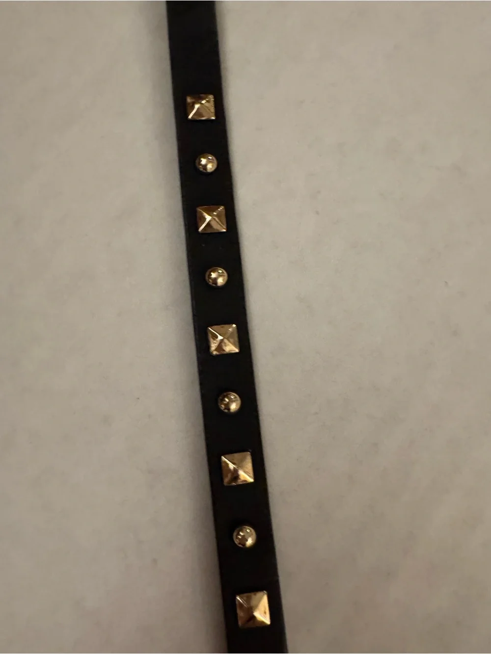 J. Crew Black Leather Double-Wrap Belt with Gold Studs - Picture 2 of 10